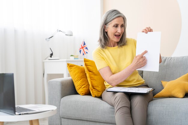 Free photo female english teacher portrait