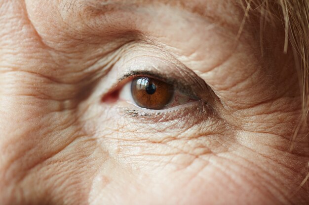 高齢女性の女性の目