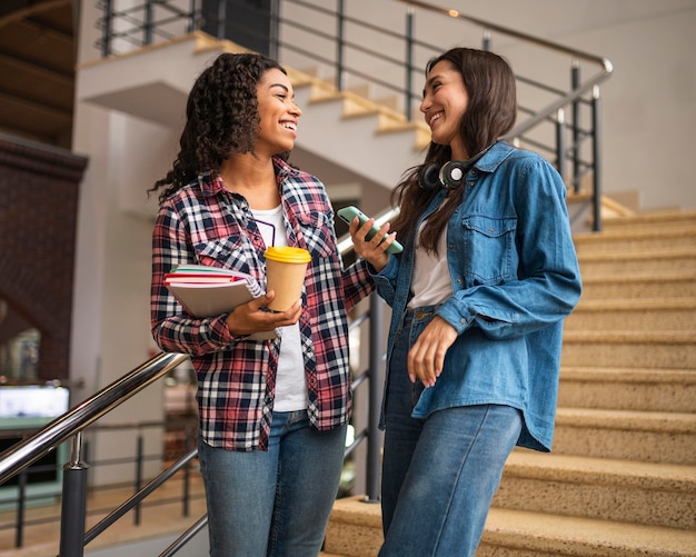 Free photo female friends seeing each other for coffee