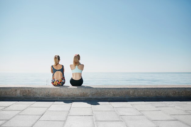 Female friends wearing sportswear