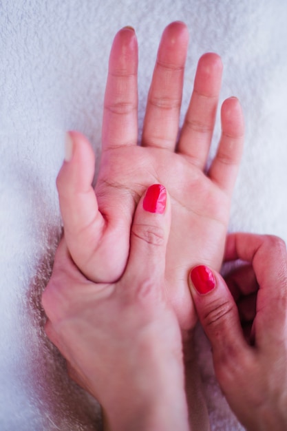 Female hand being massaged