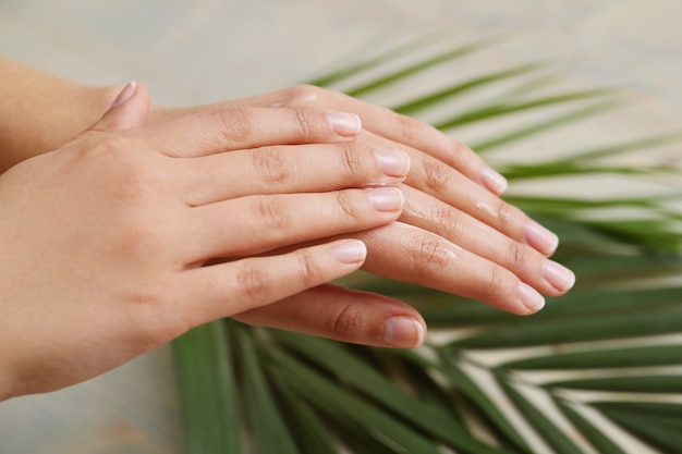 Female hands. Skin care and manicure concept