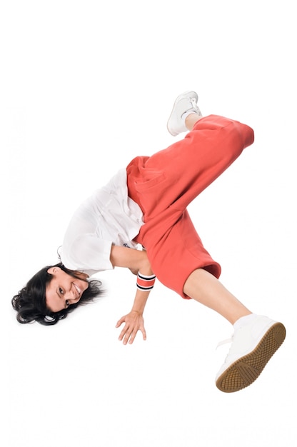 Free photo female hip-hop dancer performing