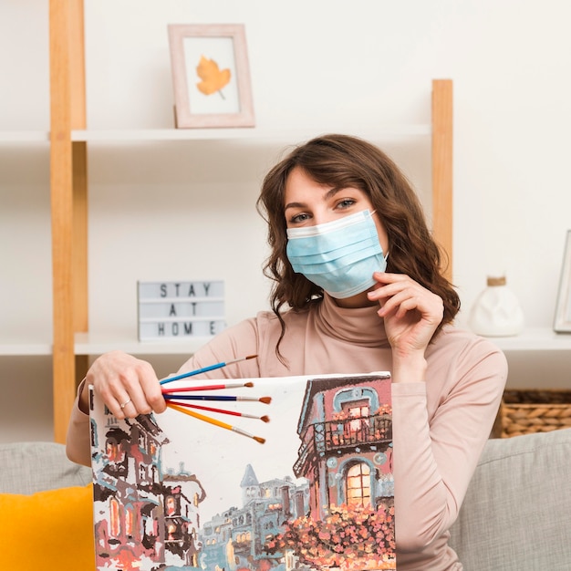 Female holding picture