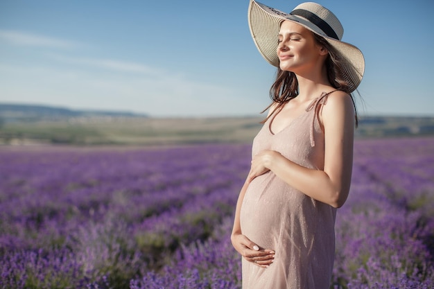 female in lavender field