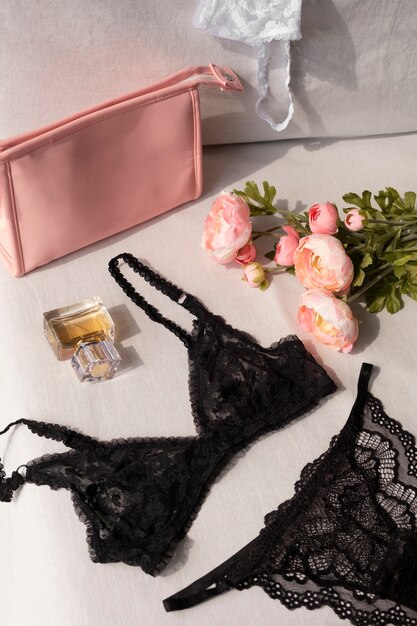 Female lingerie arrangement still life