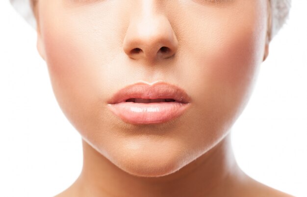 Female lips in close-up