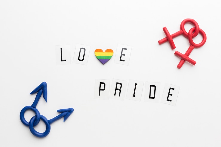 Free Photo female and male sexual orientation symbols and love is pride