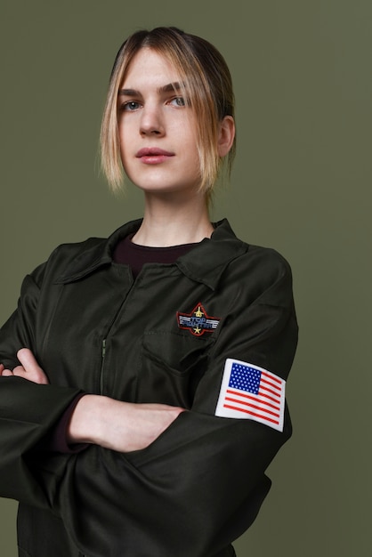 Free photo female military general portrait