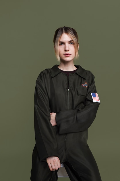 Free photo female military general portrait