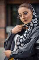 Free photo female model in hijab outfits