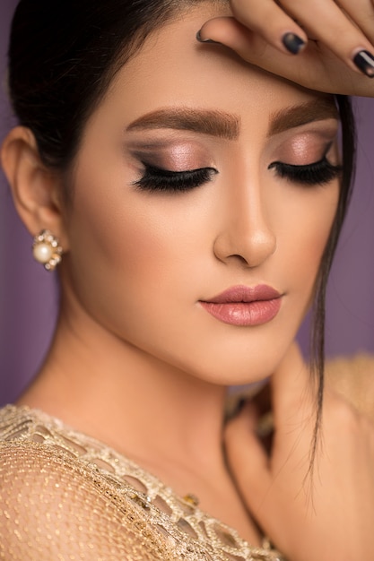 Female Model In Wedding Bridal Makeup