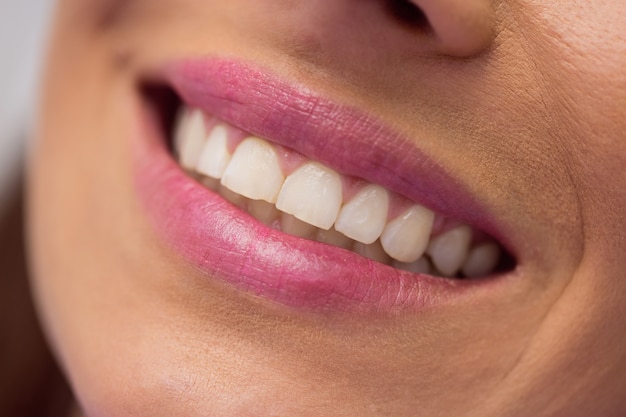 Female patient receiving a dental treatment