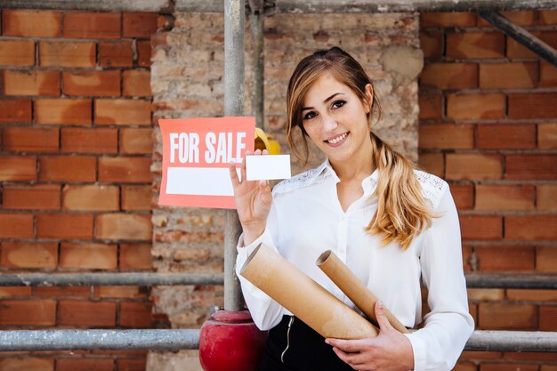 Female real estate agent