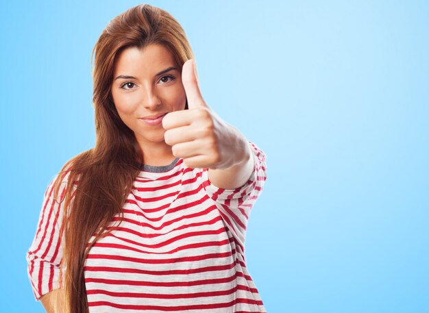 Female showing a gesture of approval