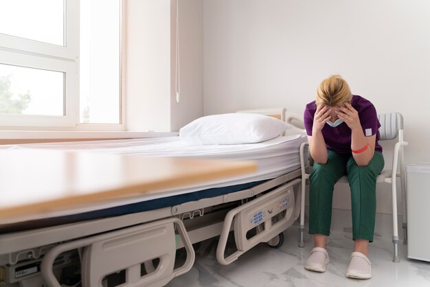 female student at medicine wearing medical mask