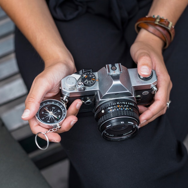 Female tourist with camera