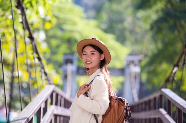 Female tourists spread their arms and held their wings