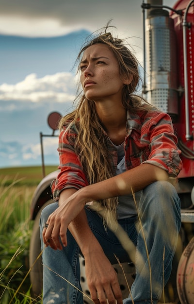 Free photo female truck driver working