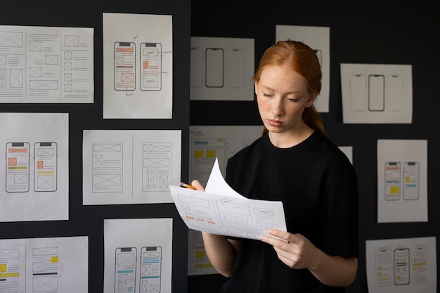 Female web designer in the office