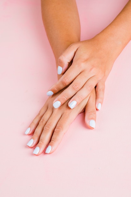 Female white manicure