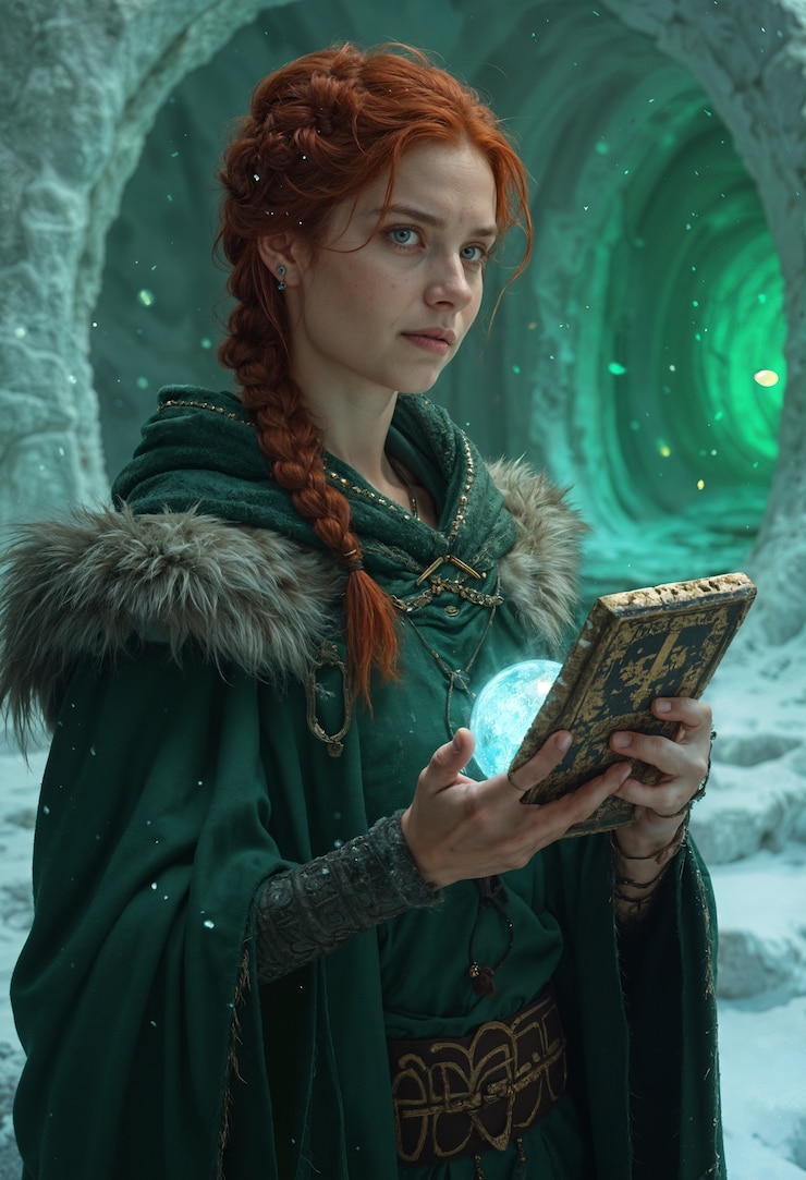 Free Photo female wizard with magic powers
