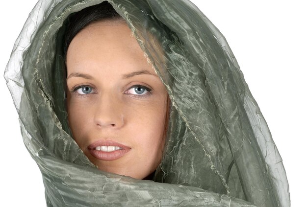 Female woman with veil close up