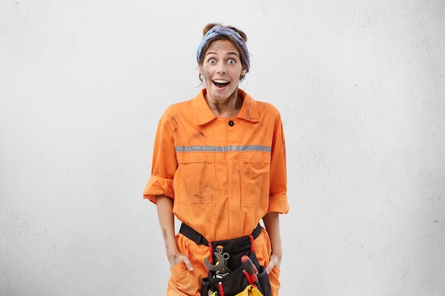 Female worker wearing work clothes