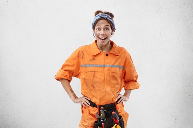 Female worker wearing work clothes