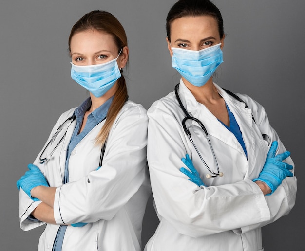 Females doctor at hospital wearing mask