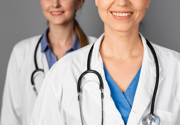 Females doctor at hospital with stethoscope