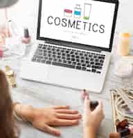 Free photo feminine beauty cosmetics healthcare products concept