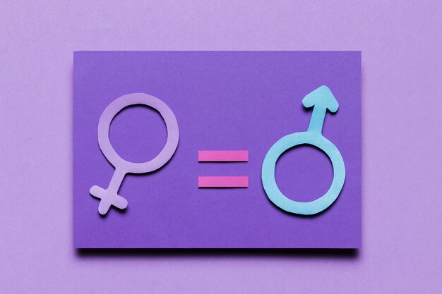 女性と男性の性別が等しい力を示す