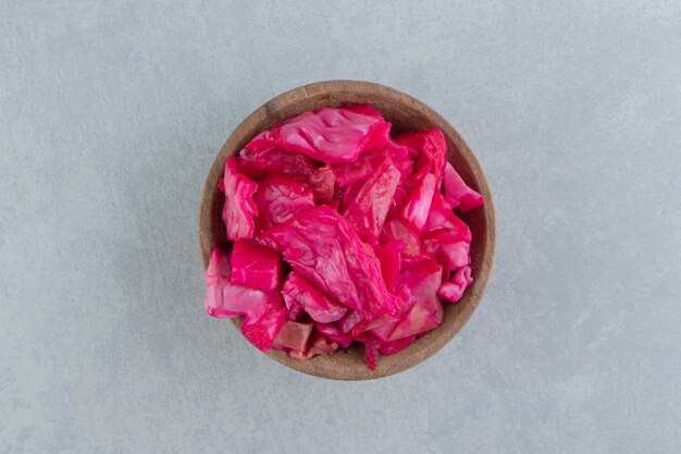 Fermented red cabbage in a bowl    