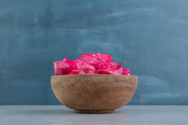 Fermented red cabbage in a bowl   