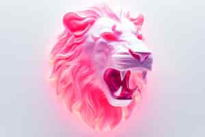 Free photo ferocious lion head in studio