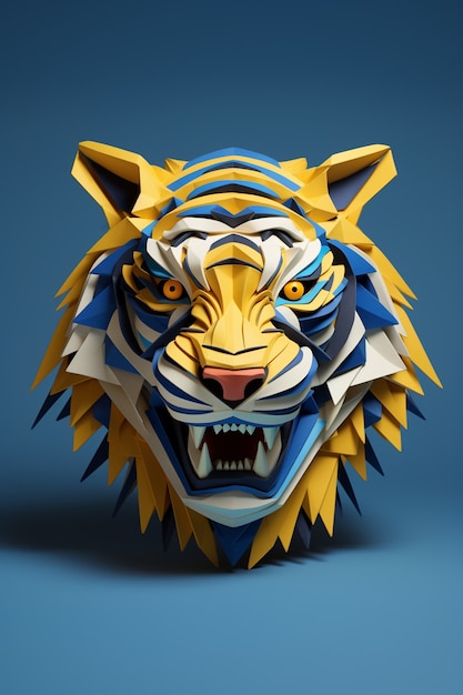 Free photo ferocious tiger head in studio