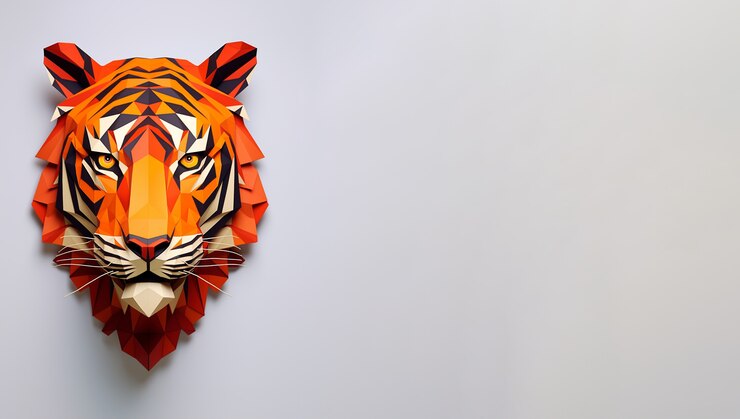 Free Photo ferocious tiger head in studio