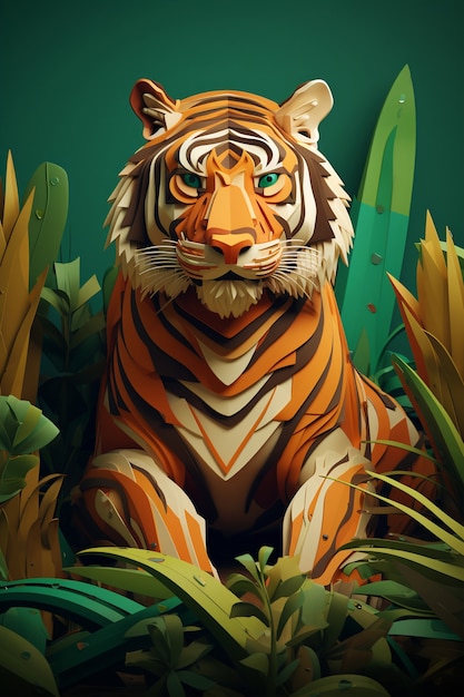 Ferocious tiger in jungle