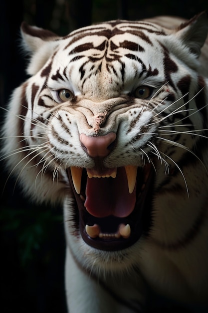 Free photo ferocious tiger in nature