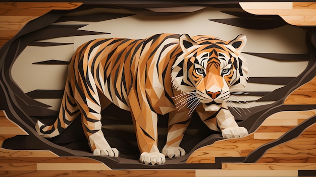Free photo ferocious tiger in studio