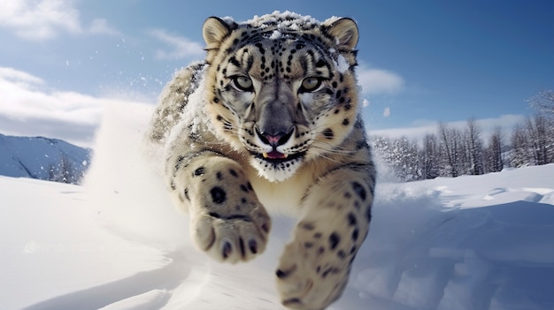 Free photo ferocious tiger winter season