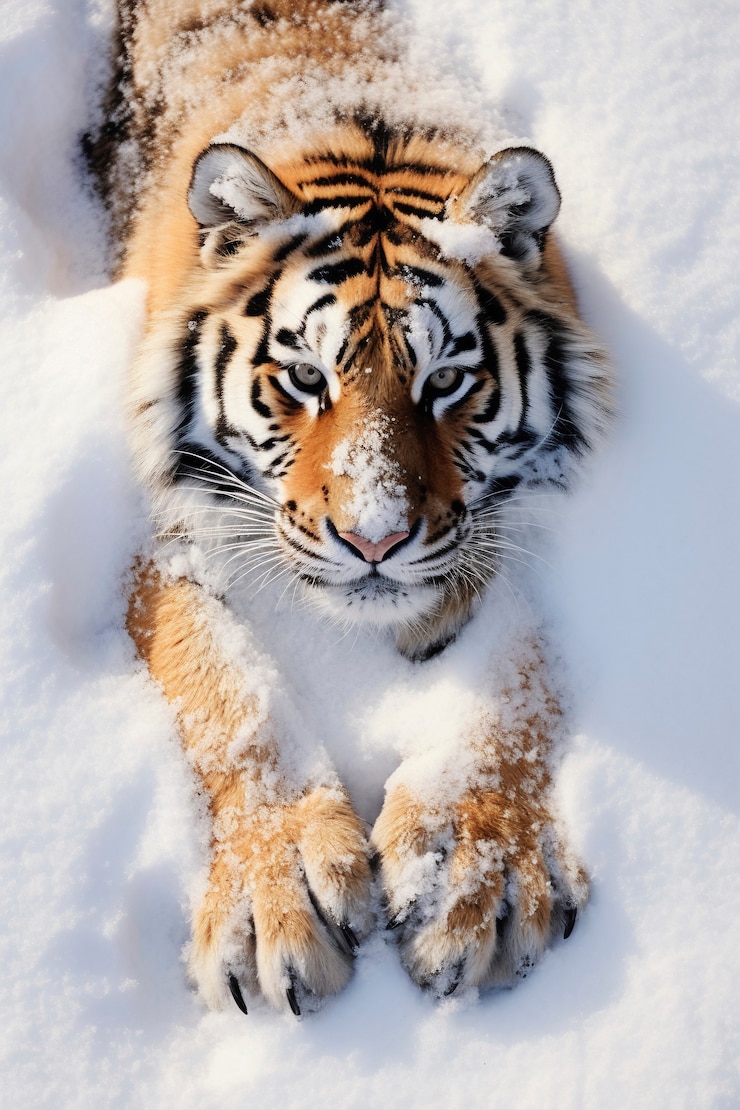 Free Photo ferocious tiger winter season