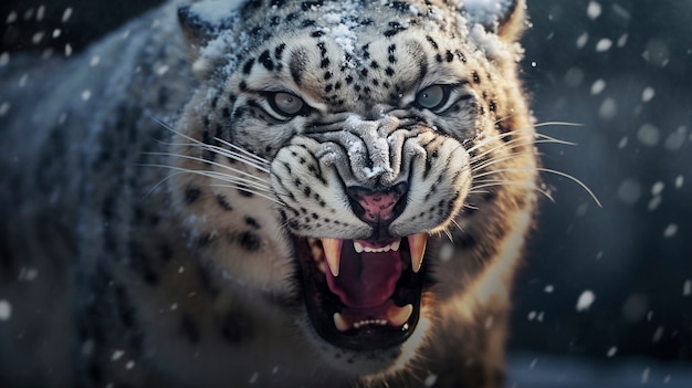 Free photo ferocious tiger winter season