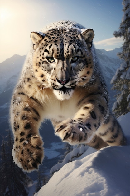 Free photo ferocious tiger winter season