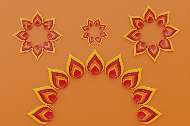 Бесплатное фото Цветочный символ фестиваля огней