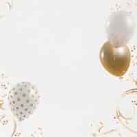 Free photo festive balloons border white background