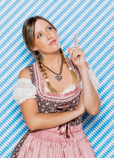 Festive bavarian woman in costume