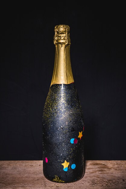 Festive bottle of champagne