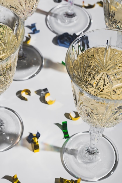 Festive champagne glasses